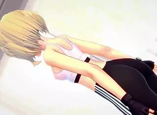 Spider Gwen is sweaty after exercise. She rests by licking adult dick.