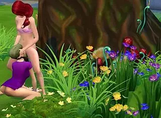 Lesbians have sex in the park.