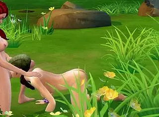 Lesbians have sex in the park.