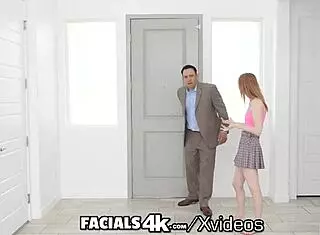 i'm a redhead begging for oozing facials in this threesome, facials4k style