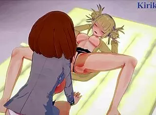 Himiko Toga and Ochako Uraraka in intense lesbian play