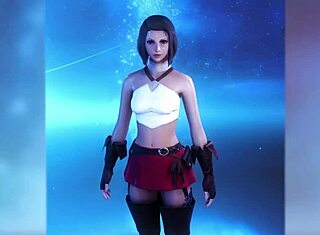 黑人与最终幻想14角色在3D游戏中互动