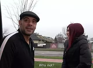 shy redhead fucked in van