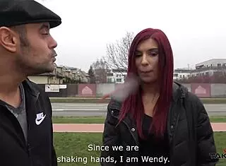 shy redhead fucked in van