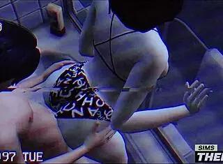 Gothic babysitter in sims therapy seduces big brother