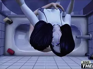 Gothic babysitter in sims therapy seduces big brother