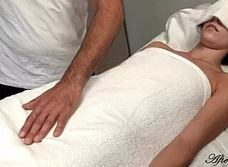 Pervert Masseur Obsessed with Fingering Her Tight Anime Pussy!