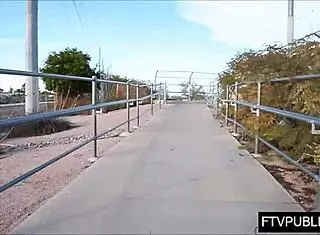 Flashing pussy in public upskirt under skirt outdoors