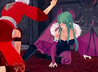 Morrigan hates at first but then fuck me full in this halloween special on sheer fantasyking3!