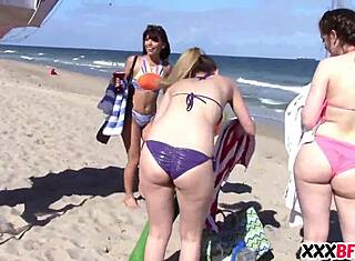 Copines en Spring Break Partagent une Grosse Bite Massive