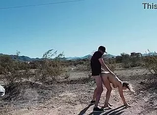 Amateurs Caught In Rough Desert Road Sex