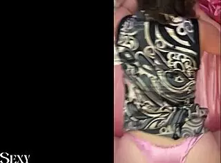 French Amateur Slut in Black White Pink Satin Panties Fucked Deepthroat Ass to Mouth