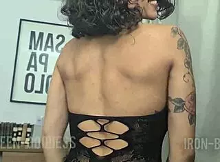 She Shows New Pajamas And Sits On Me