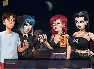 Playing summertime saga with small tits character.