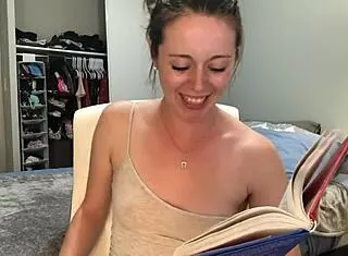 Reading Harry Potter While Riding Vibrator to Orgasm!