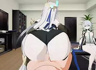 Assistant cowgirls client 65 in a routine session.