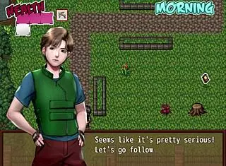 watching a hentai game with a busty character in zombies retreat part five