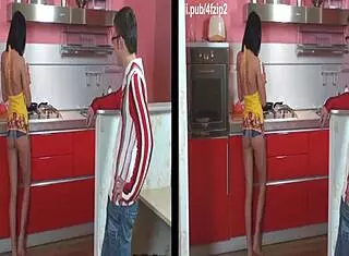 Husband fucks in kitchen