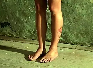 collared slave endures humiliation with bondage feet play and ass exposure in bdsm session