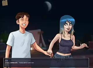 Playing summertime saga with small tits character.