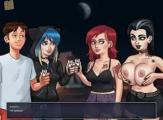 Playing summertime saga with small tits character.