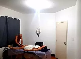 Massage turns into surprise fucking on desk