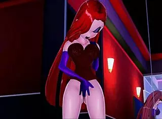 I, Jessica Rabbit, fingering my pussey with a rabbit toy in the hotel room