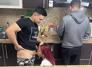 Feeling Thrilled as Husband's Friend Grabs My Ass While Cooking