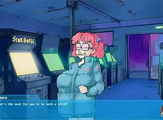 night lessons part 1 with redhead anime girl in arcade nudity