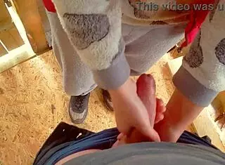 Amateur milf getting cum in panties after rough intensive rubbing in public pov