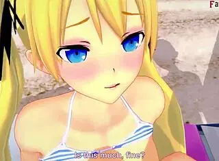 Marie Rose fucks in bikini on the beach.