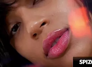 Diamond banks bent over in lingerie gets cum in mouth