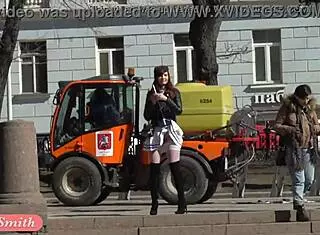 hey, take a peek under my skirt, jeny smith teases in public with hairless flash