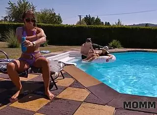 Mommy4K - Brunette Mom Seduces with Shaved Pussy Ride