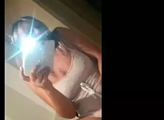 blonde teen babe squirts on webcam fingering pussy in mirror 😏