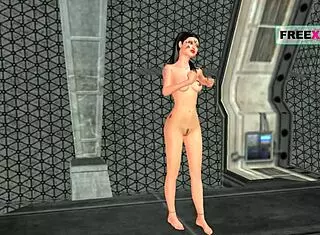 animated 3d solo girl cartoon video of a cute indian bhabhi giving sexy poses and masturbating using banana