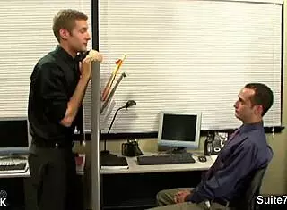 sinfully gay gives oral sex in office
