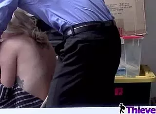fucking petite thief in mall office