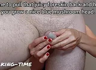 Watch Mr Blue's Mushroom Head Cock Get Teased And Milked Hard During Lactating Massage Session