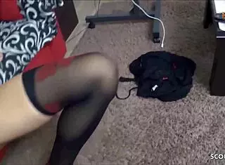 Slim German MILF Stella Rips Clothes in Intense Bareback Creampie Casting