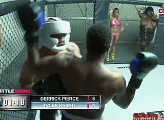 Blonde babe fucks in boxing ring