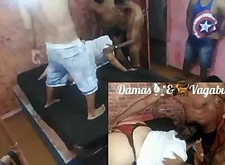 I watch this latina bbw get banged by three guys, so intense.