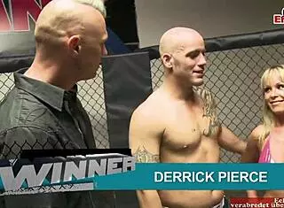 Blonde babe fucks in boxing ring