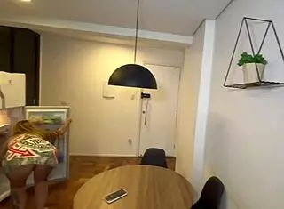 Neighbor opens my ass in sheer red costume