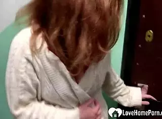 Amateur Redhead Takes A Pecker On Camera