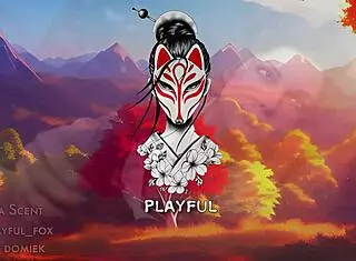 In a cartoon scene, old milf in stockings sucks young 18+ cock with big tits