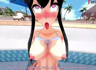 Yor forger enjoys sex in her bikini by the pool in this fantasy scene