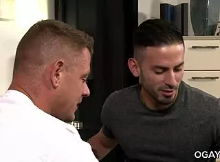 Gay men alternate anal fucking each other bareback