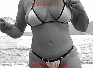 African Wife Pees Long On Beach