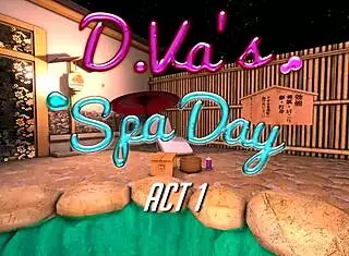 in the overwatch spa day, the futanari character gets her big cock sucked while showing off her tits and ass, ending with a cumshot